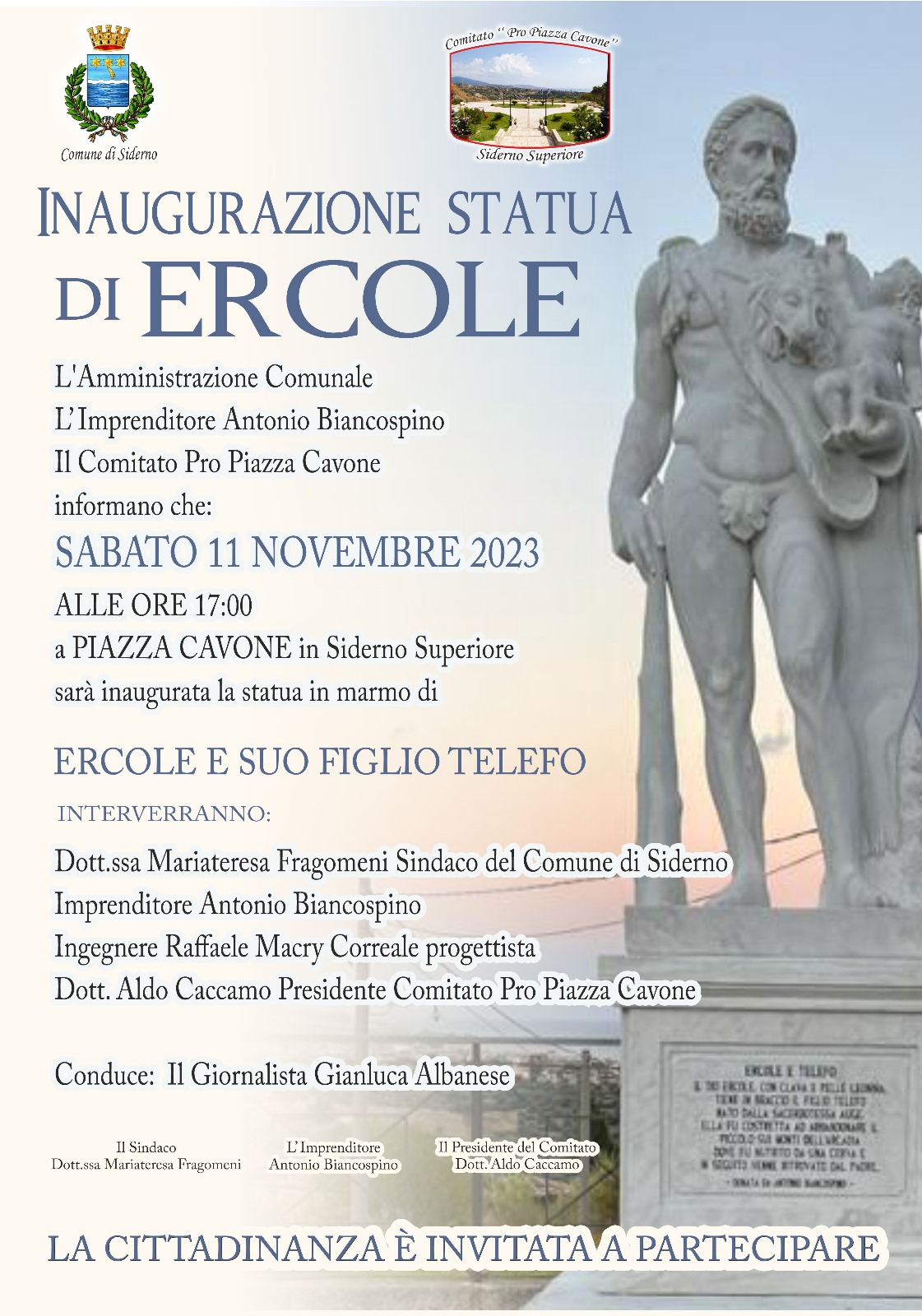 Inaugurazione statua di Ercole