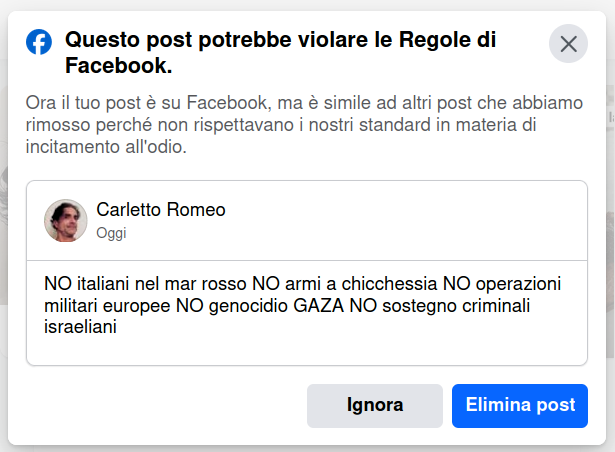 La libertà su facebook